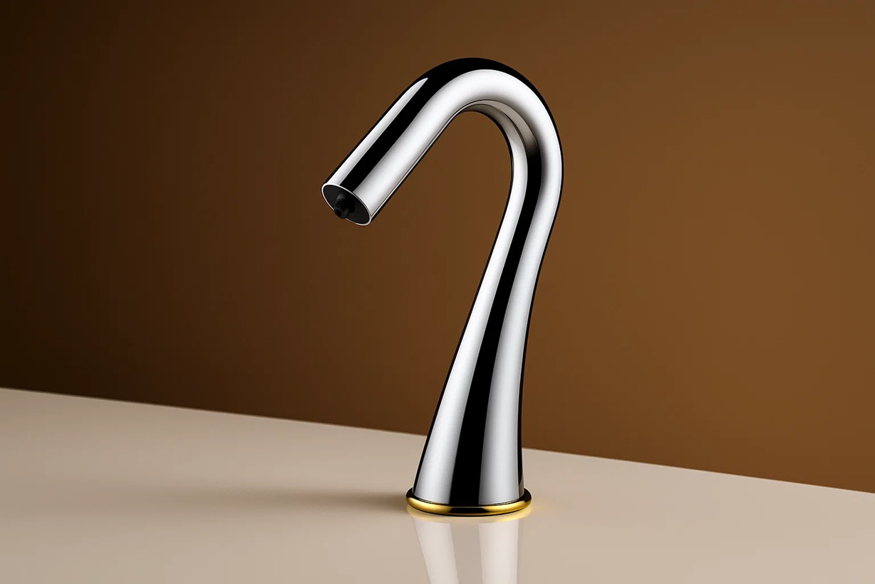 Commercial restroom sink area with automatic soap dispenser used for field-based usability observations