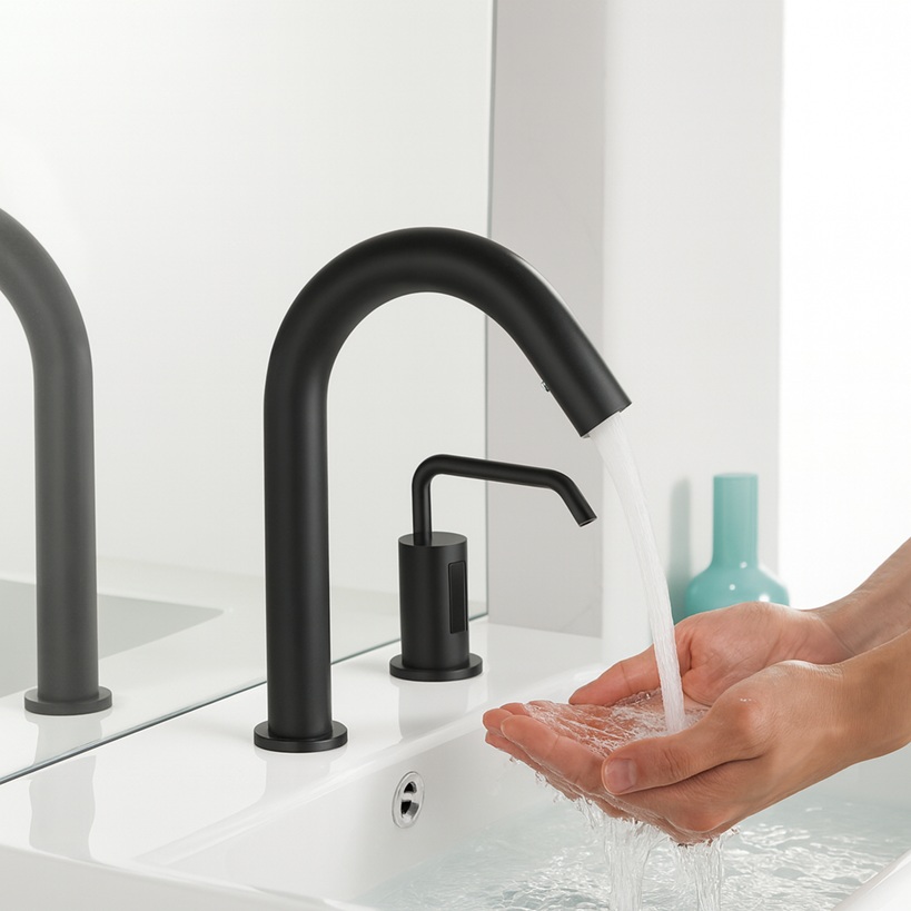 Technical drawing highlighting material safety in fixtures