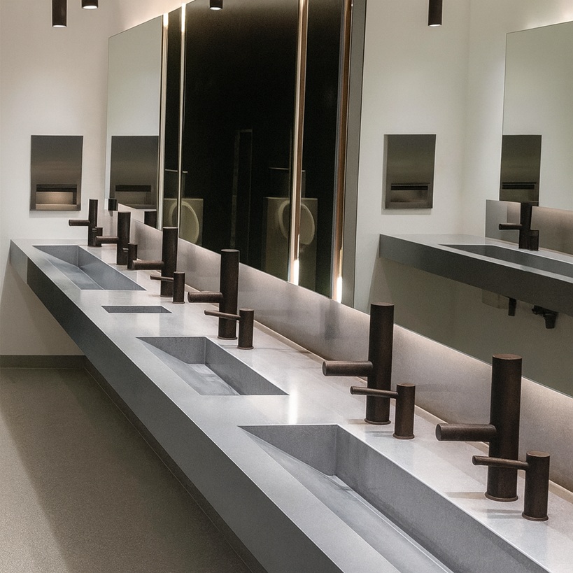 Office kitchenette handwash station with automatic soap dispenser