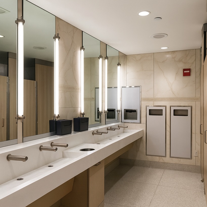 Sink and dispenser in a special education classroom