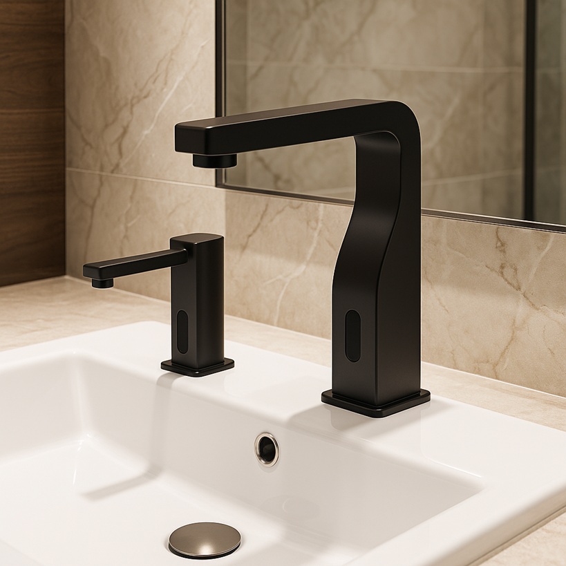 Integrated faucet and soap dispenser assembly