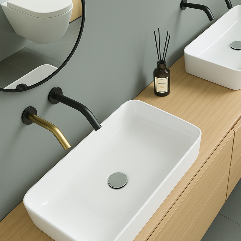 Smart building dashboard interface with restroom analytics tiles