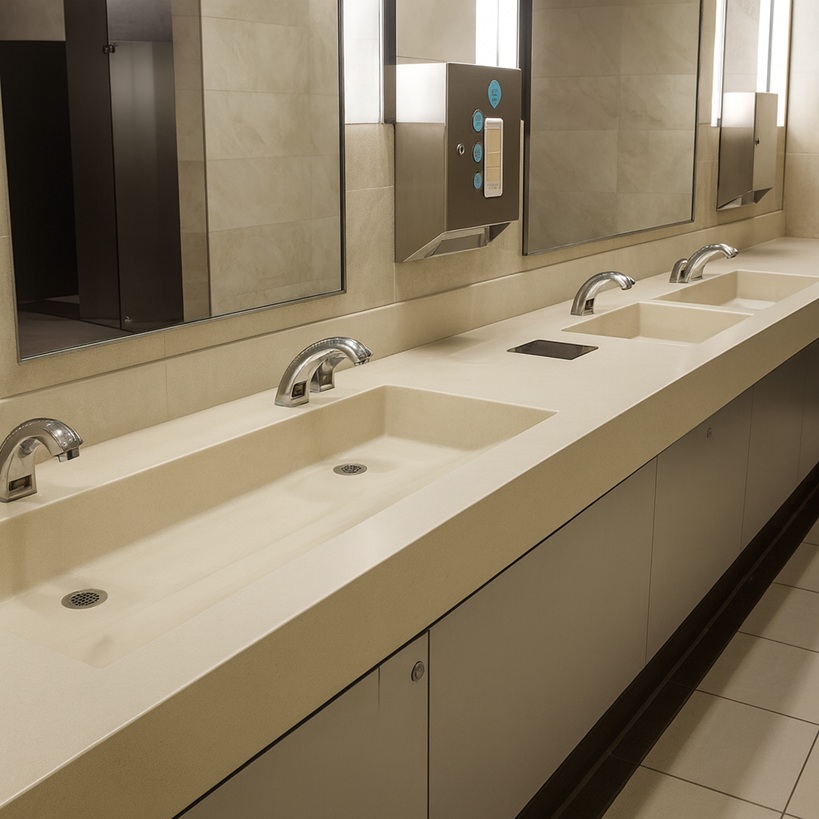 Early childhood classroom with low-height handwash sink