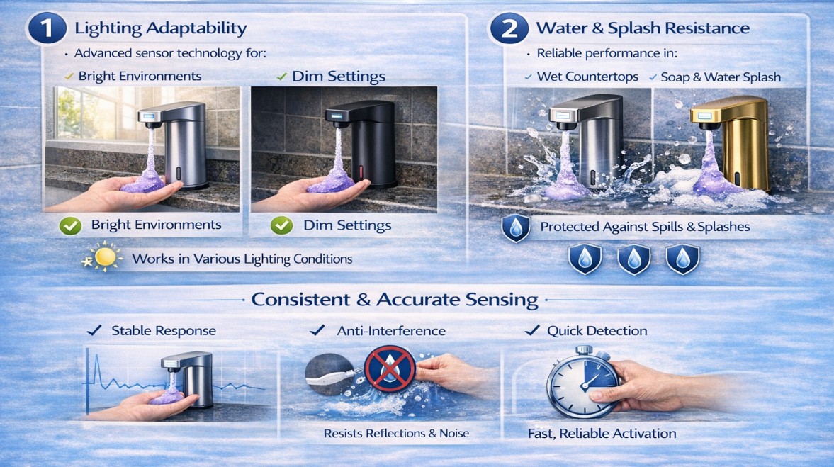 Maintaining Sensor Performance Under Variable Lighting and Splash Conditions