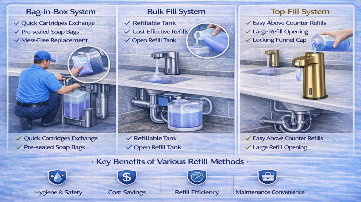 Refill Systems & Cartridges: Bag-in-Box, Bulk Fill & Top-Fill Dispenser Designs