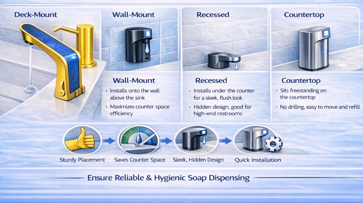 Mounting Options: Deck-Mount, Wall-Mount, Recessed & Countertop in Heavy-Use Areas