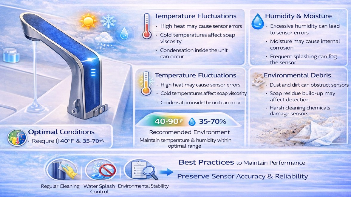 Temperature, Humidity & Environmental Factors Affecting Sensor Soap Dispensers