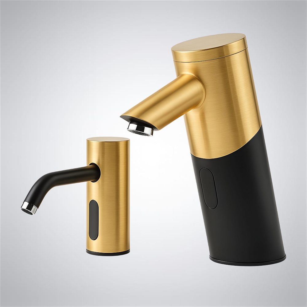 Wall mounted automatic soap dispenser in a high traffic public washroom