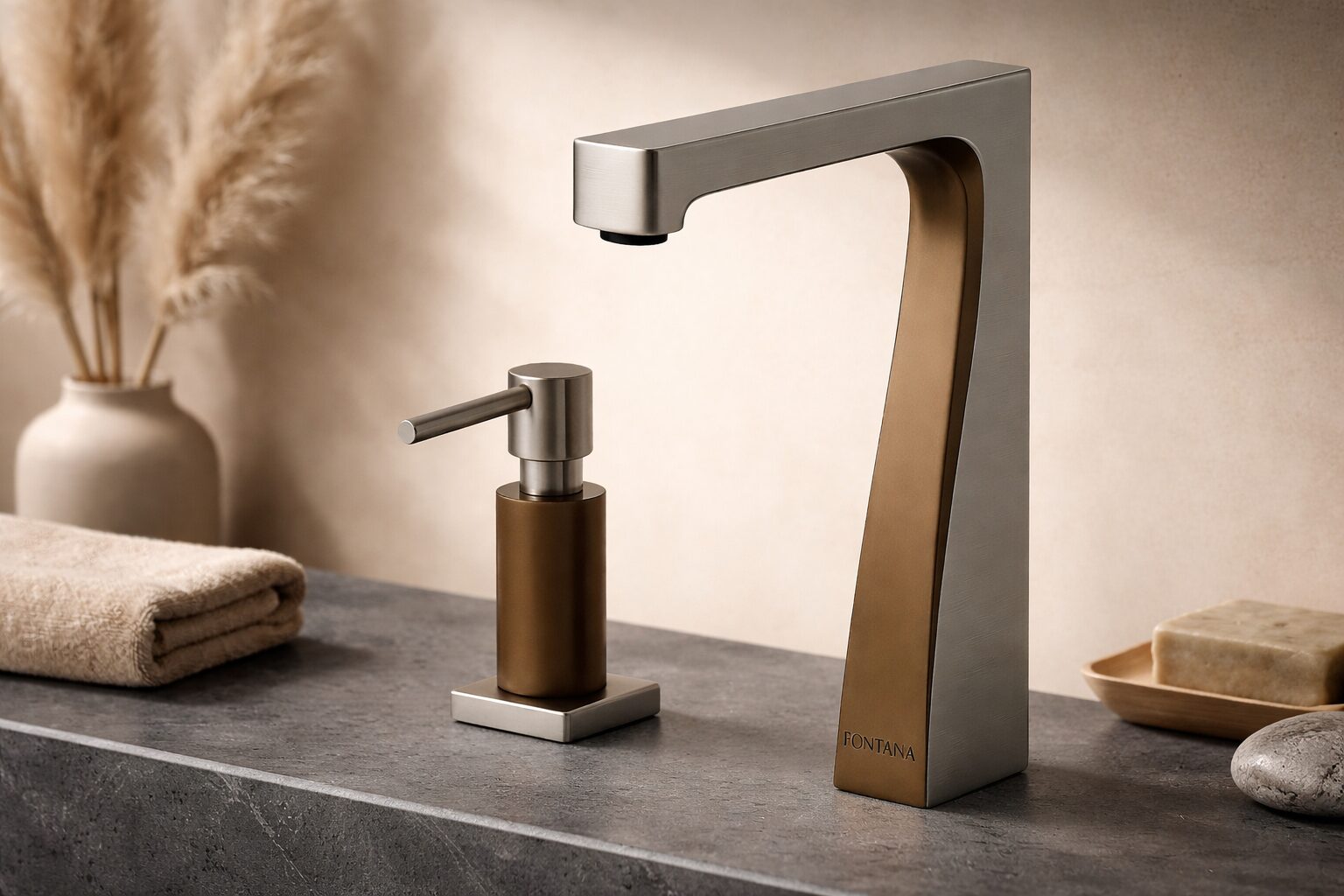 Luxury bathroom interior featuring premium sink fixtures and contemporary finishes