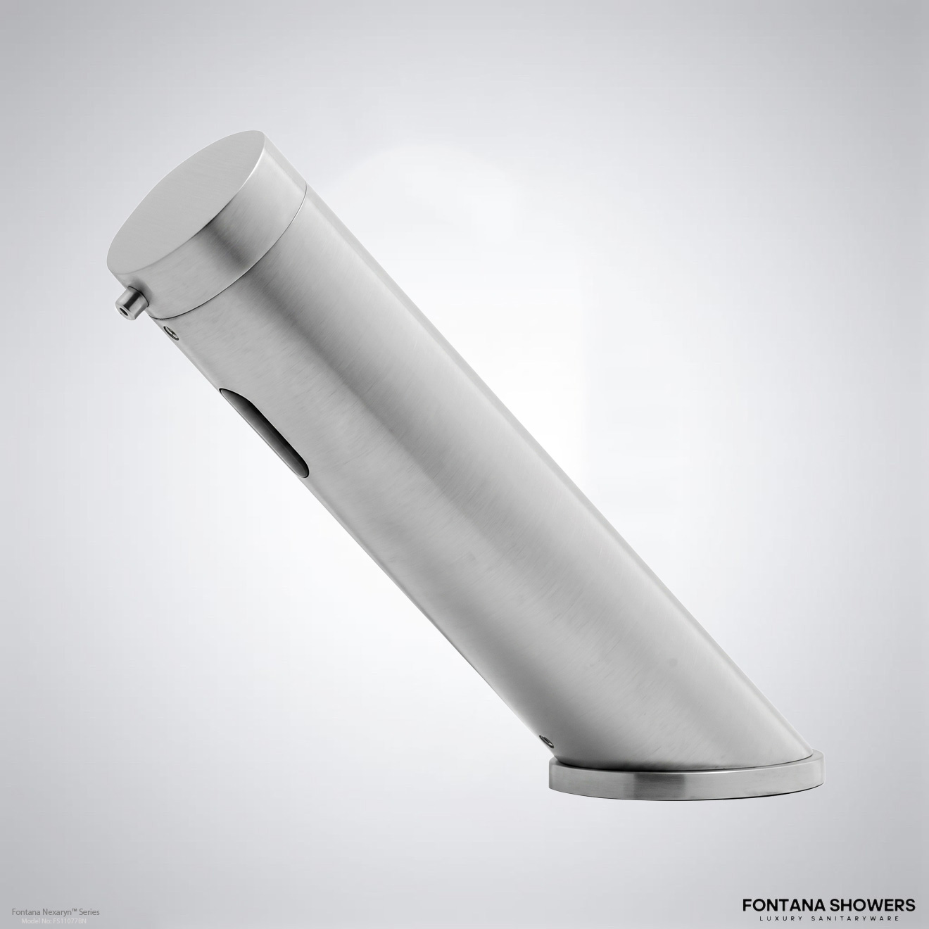 Infrared soap dispenser sensor beam reflecting from a hand to activate the pump