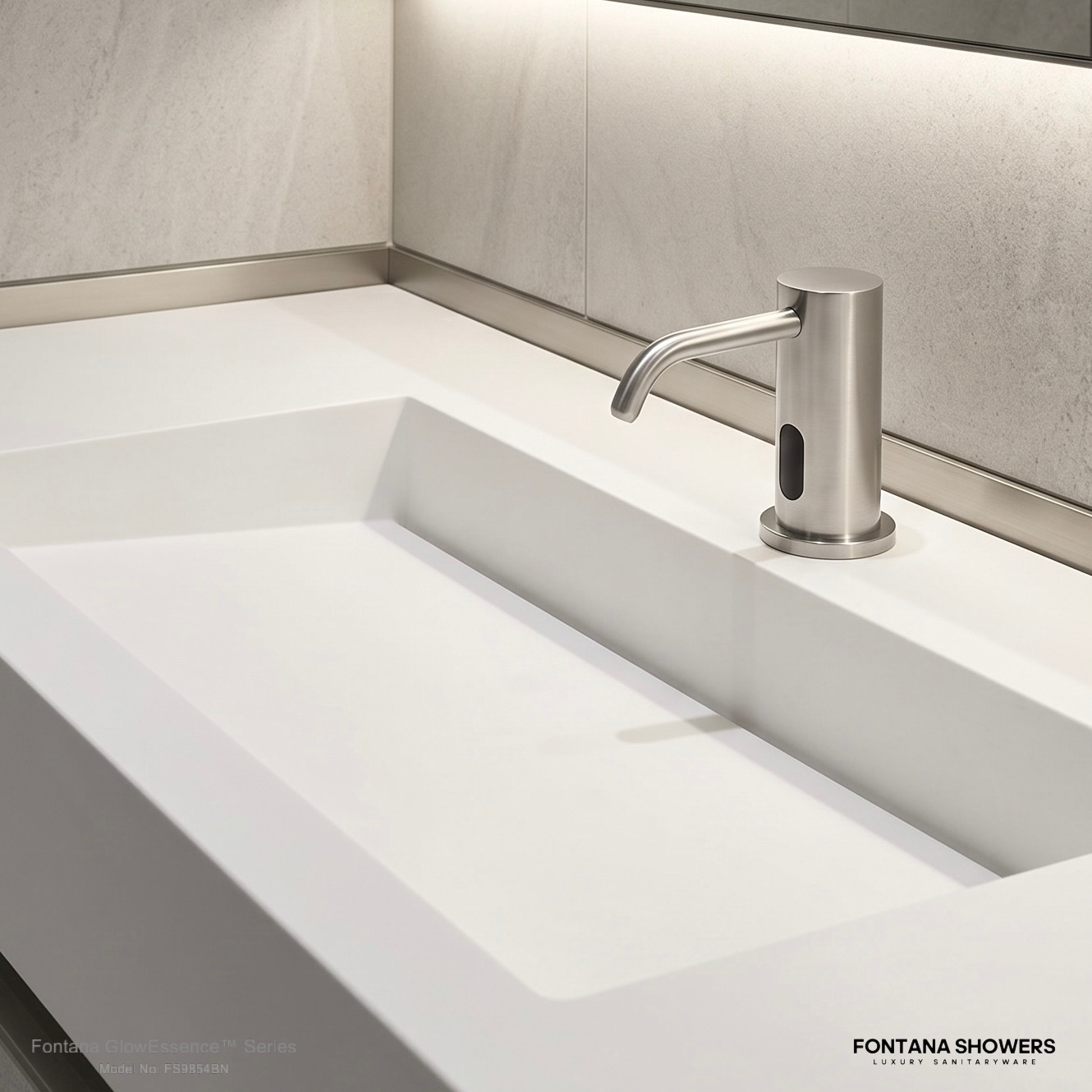 Automatic liquid foam soap dispenser with sensor window for dosing and infrared performance comparison