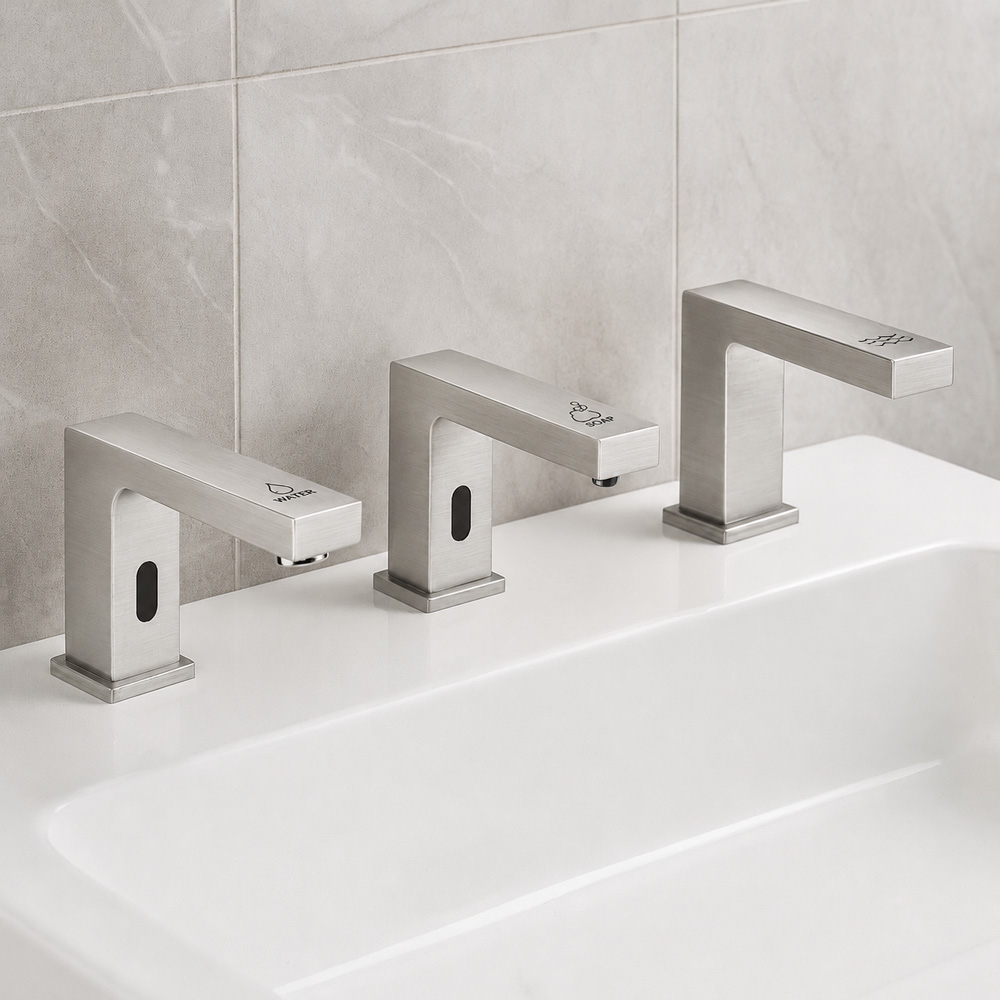 AEC auto soap dispenser selection workflow diagram for commercial restroom projects
