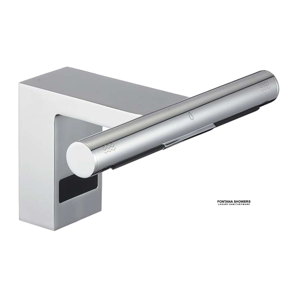 Touchless soap dispenser in brushed metal finish for commercial restroom planning