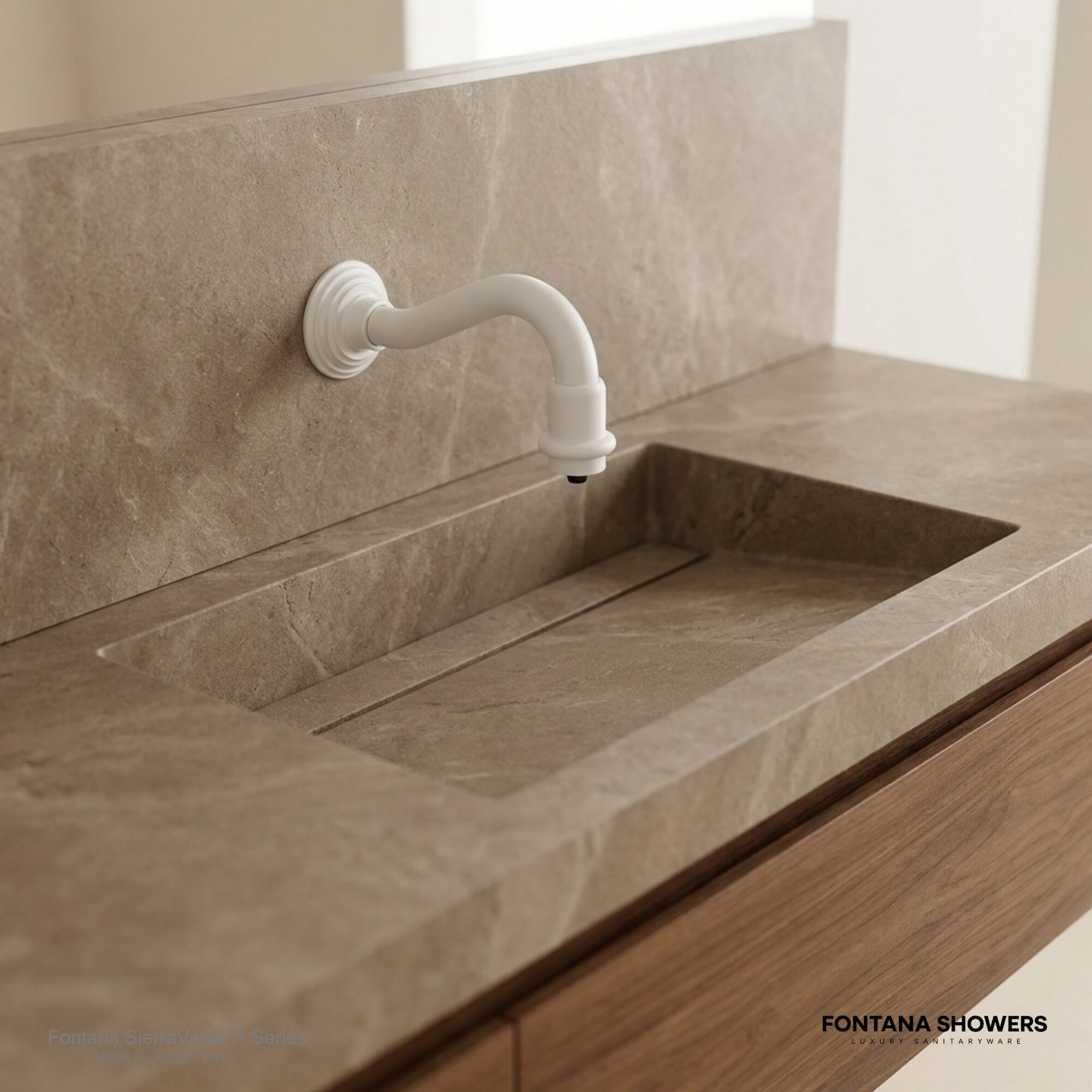 Multiple commercial restroom sinks with wall mounted dispensers for traffic planning