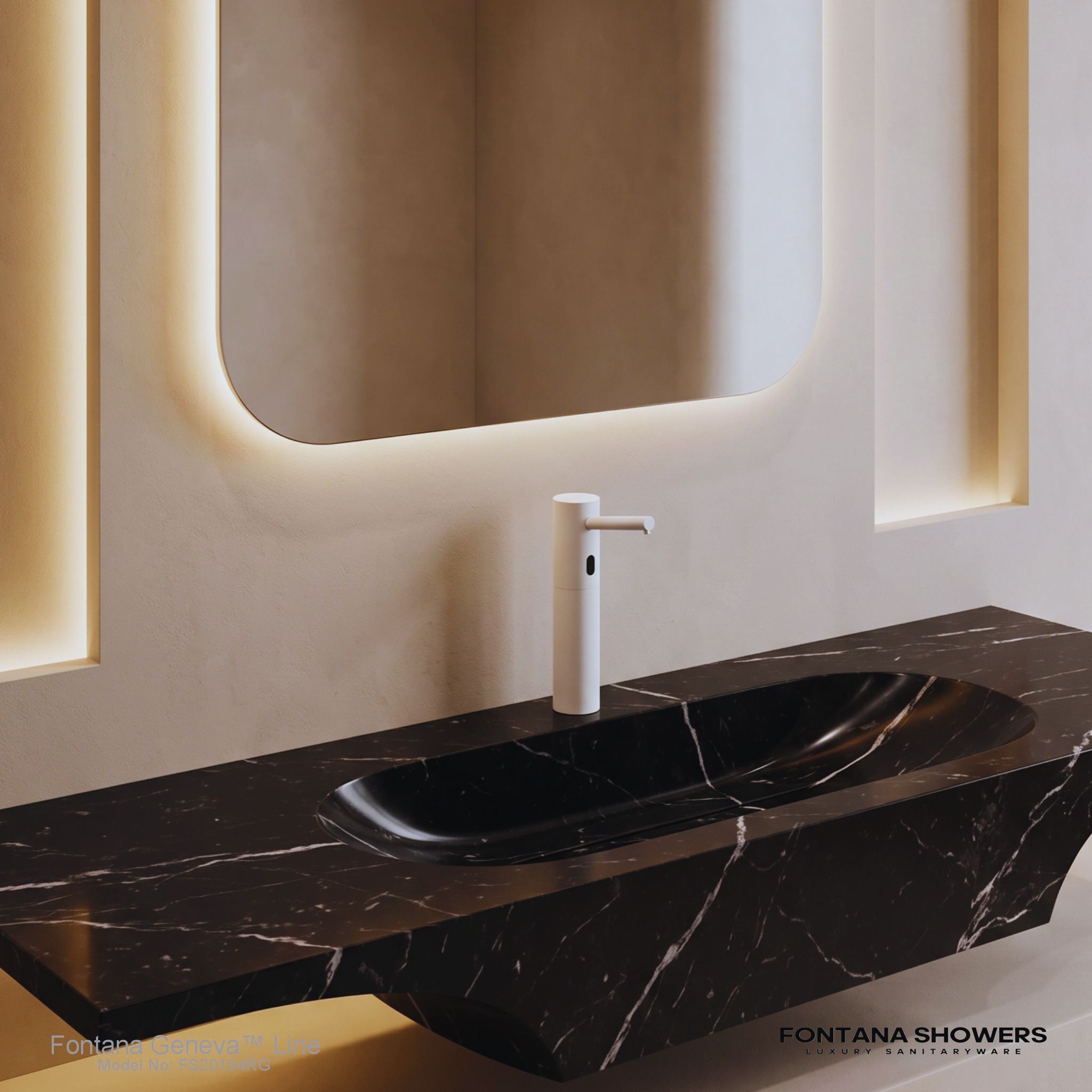 Automatic wall mounted soap dispenser shown in small business and home usage restroom comparison